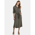 thumbnail image 5 of Time and Tru Women’s and Women's Plus Shirt Dress with Long Sleeves, Sizes XS-4X, 5 of 5