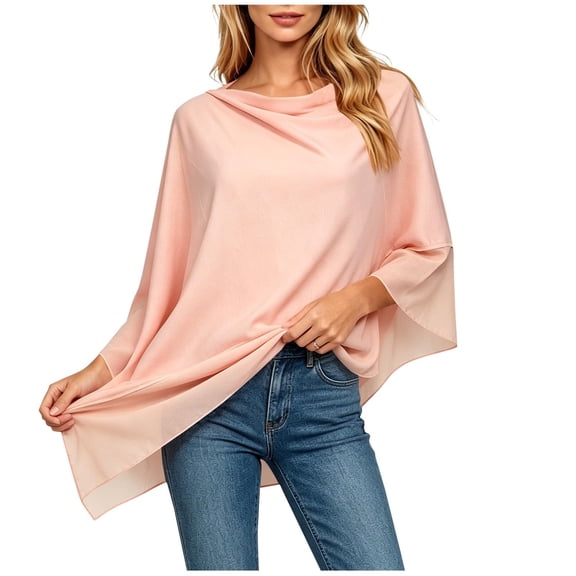 Cxenplz Womens Sheer Poncho Tops Lightweight Pullover Shawls Wraps Mesh Shrug Bolero Swimsuit Cover Up Summer Beachwear