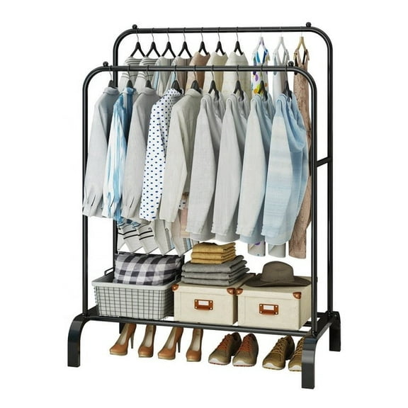 Perchero Armable para Ropa Practiksa Organizador Closet para Hogar con Doble Guardaropa Color Negro