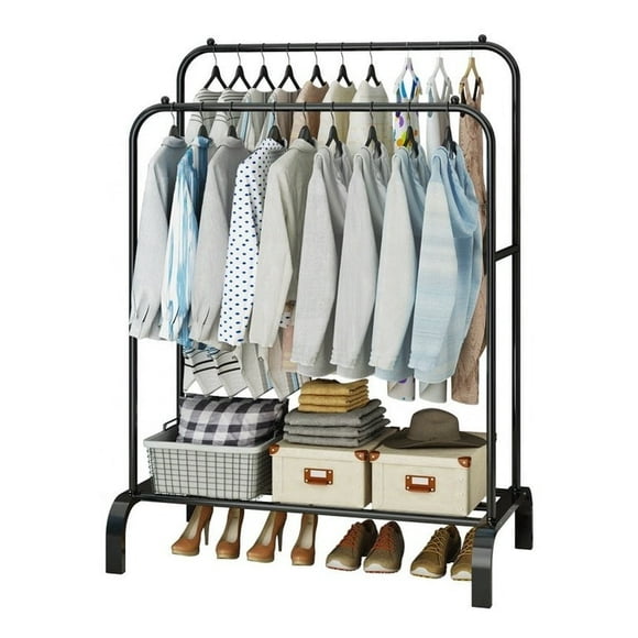Perchero Armable para Ropa Practiksa Organizador Closet para Hogar con Doble Guardaropa Color Negro