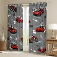 thumbnail image 2 of Manfei Cartoon Race Car Black Out Curtains for Kids, Grey Buffalo Plaid Curtains Pack of 2 (42x63 Each), Modern Extreme Sports Bedroom Curtains, Window Curtains Bedroom Decor, 2 of 6