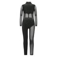 thumbnail image 3 of inlzdz Kids Girls Sparkly Rhinestone Full Body Dance Unitards Figure Skating Jumpsuit Gymnastic Dancewear Black 8, 3 of 6