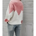 thumbnail image 3 of Drop Shoulder Color Block Sweater Pink Large, 3 of 5