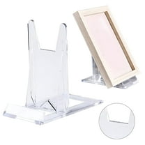 Xloro Clear Acrylic Display Stand Adjustable Easel Desktop Holder for Books Phones Photos & Collectibles Transparent Stand for Home Office Shelf Display (1Pc 2"x5"x4")