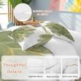 thumbnail image 2 of 3 Piece Sage Green Gold Duvet Cover Set Queen Size,Microfiber Comforter/Quilt Cover with Corner Ties and 2 Pillowcases,Aesthetics Flower Boho Watercolor Art All Season Bedding with Zipper Closure, 2 of 8