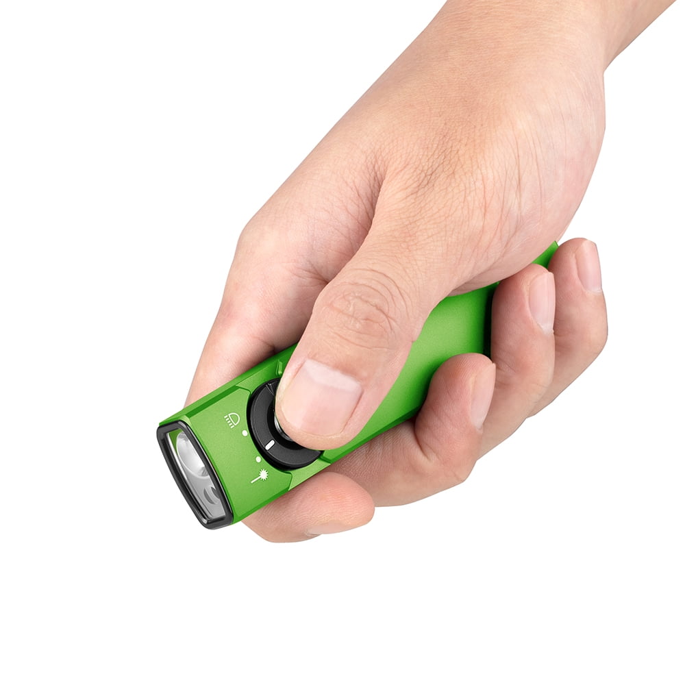 OLIGHT Arkfeld EDC Flat Flashlight, 1000 Lumens White LED Light with Green Beam Combo, Power by Rechargeable Built-in Battery for Outdoors, Emergency, Work (Green)