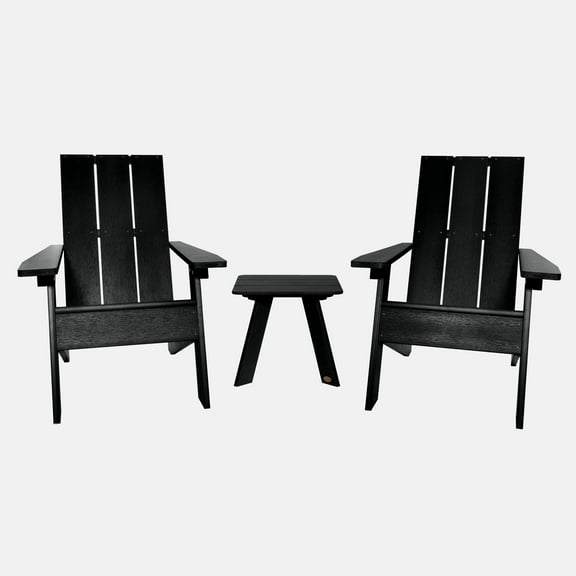 2 Barcelona Modern Adirondack Chairs with 1 Barcelona Modern Side Table