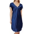 thumbnail image 1 of Robe de Nuit Charmeuse Charmante pour Femmes Shadowline 4503 (Marine G), 1 of 4