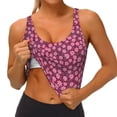 thumbnail image 3 of Picia Flowers With Green Leaves Sports Bra for Women,Padded Strappy Sports Bras Medium Support Yoga Bra with Removable Cups,Running Yoga Bra-Large, 3 of 9