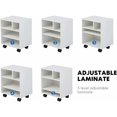 thumbnail image 4 of FITUEYES Imprimante Mobile Support de Fax Roulant Chariot de Travail en Bois avec Roues Blanc, 4 of 7