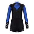 thumbnail image 5 of Eandarui Kids Girls Long Sleeve Shiny Diamond Gymnastics Leotard Short Unitard Athletic Ballet Dance Royal Blue 8, 5 of 7