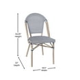 thumbnail image 6 of Emma + Oliver Indoor/Outdoor Bistro Style 31.5 in. Table with Black & White Textilene, Glass Top, and Two Chairs - Light Natural Frame, 6 of 10