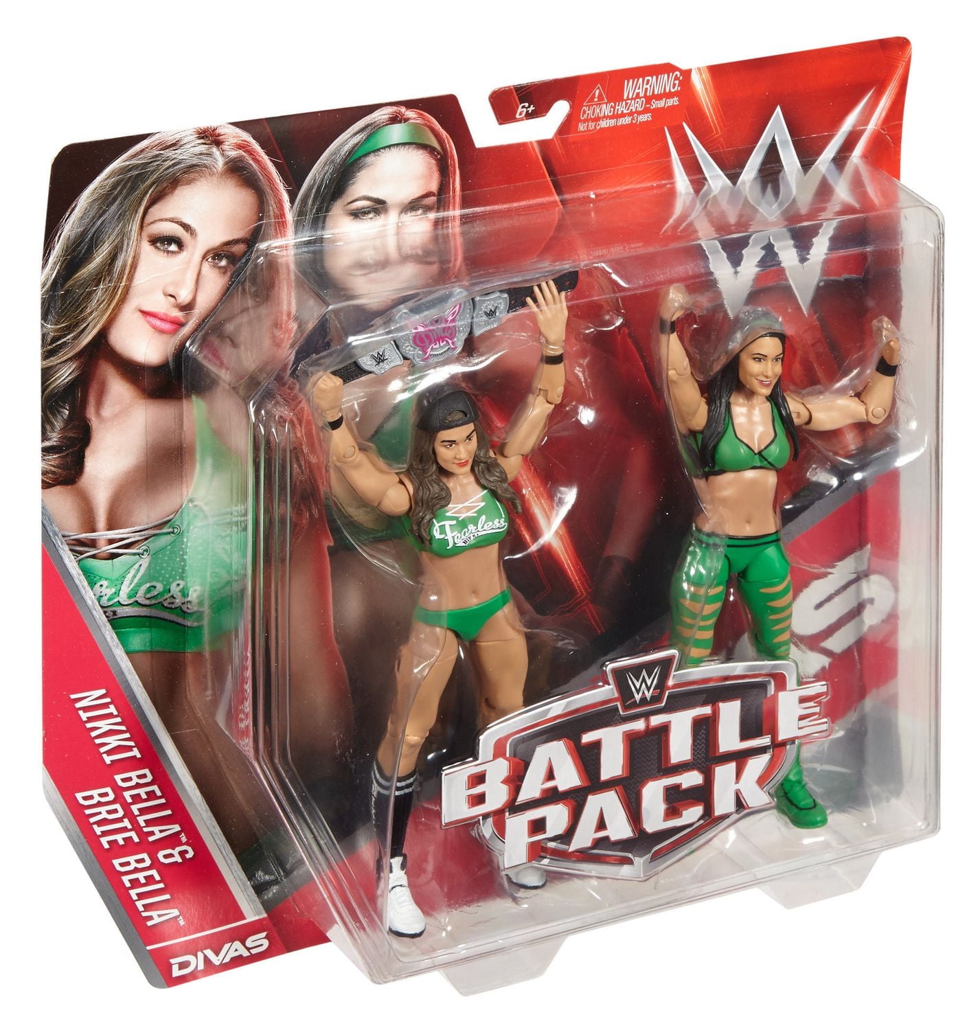 Coffret Combat de la WWE comprenant les figurines Nikki Bella et Brie Bella, paq. de 2