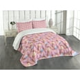thumbnail image 3 of Ambesonne Ice Cream Quilted Bedspread Set 3 Pcs, Summer Desert, Queen Size, Sand Brown Pale Pink, 3 of 5