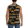 thumbnail image 4 of Haiem Men's Yellow Excavator Print Tank Tops Summer Sleeveless Cut Off Workout T-Shirts Fitness Vest Athletic Undershirts-Small, 4 of 8