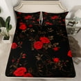 thumbnail image 2 of Castle Fairy Teens Flower Rose Twin Sheet Sets 3pcs,Chic Floral Blossoms Twin Fitted Sheet Microfiber,Vintage Aesthetic Breathable Flat Sheet,Ultra Soft Home Decor, 2 of 7