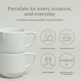thumbnail image 2 of over&back Coupe Porcelain Coffee Mugs - 4-Piece Mug Set - Enjoy the Perfect Cup of Coffee, Tea, Latte, and More - Glossy White - 14 Oz, 2 of 7