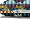 thumbnail image 4 of Retro Pet Bed, Composition of Vertically Aligned Colorful and Polka Dotted Circles and Stripes, Chew Resistant Pad for Dogs and Cats Cushion with Removable Cover, 24" x 39", Multicolor, by Ambesonne, 4 of 4