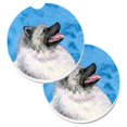 thumbnail image 1 of Blue Keeshond Set of 2 Cup Holder Car Coaster, 1 of 1