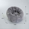 thumbnail image 2 of FFH Bean Bag Chair for Adults, Floral-Shaped Lazy Chair, Ultra-Soft Faux Fur Sofa Chair, Large Reading Chair for Living Room, Bedroom, Gray, 2 of 7