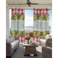 thumbnail image 6 of Summer Flowers Blackout Curtains for Bedroom Living Room Darkening Curtains 90 Inch Leaves Red Plaid Country Retro Farm Black Out Window Curtain Privacy Window Treatment Grommet Drapes 52"x90"x2, 6 of 9
