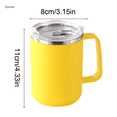 thumbnail image 4 of Eyucdvc 12 oz Double Wall Insulated Stainless Steel Tumbler with Handle and Lid Spill Proof Travel Coffee Cup for Hot Cold Beverages Reusable Thermal Water Mug for Kitchen Outdoor Daily Use, 4 of 6