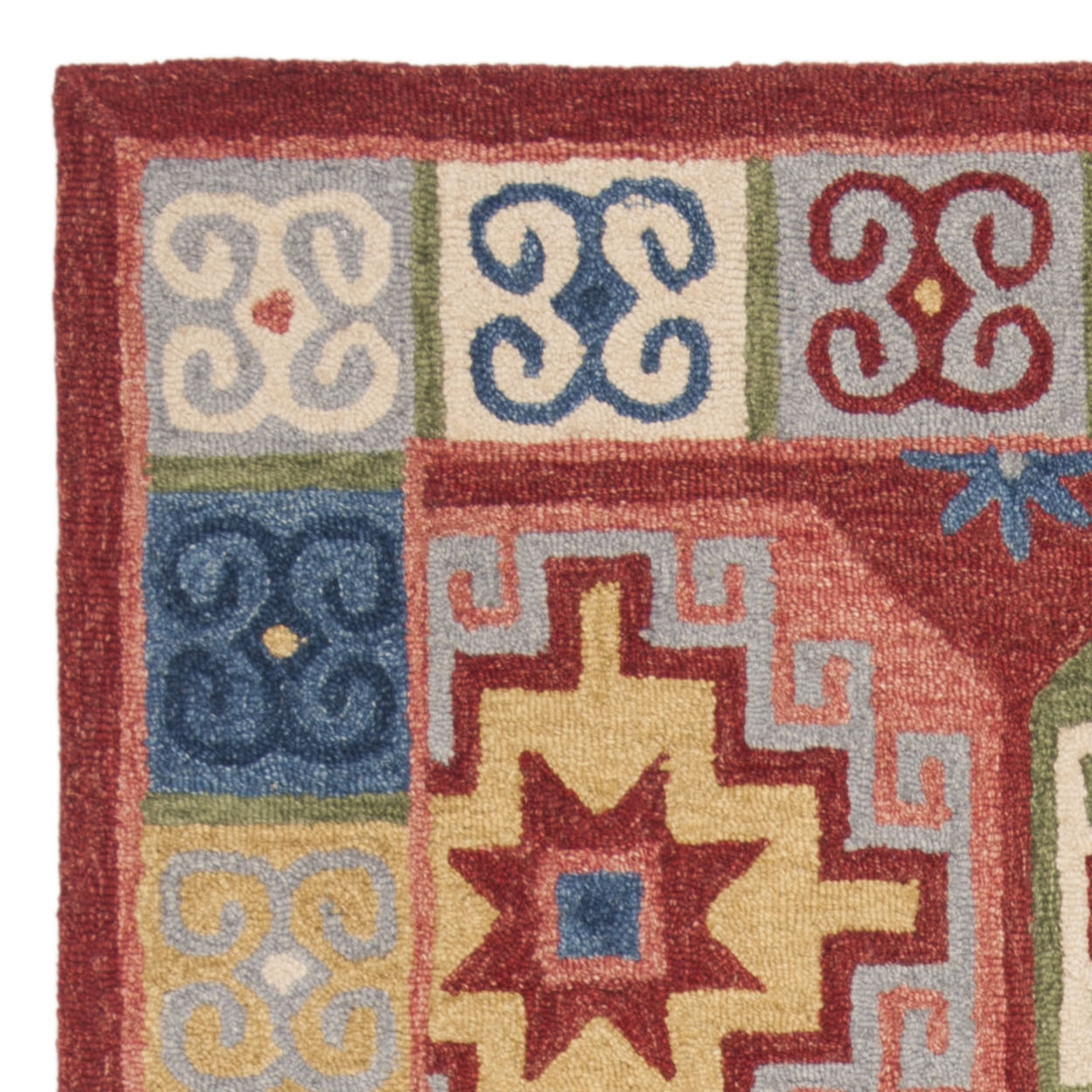 SAFAVIEH Aspen Collection APN802Q Handmade Red / Blue Rug