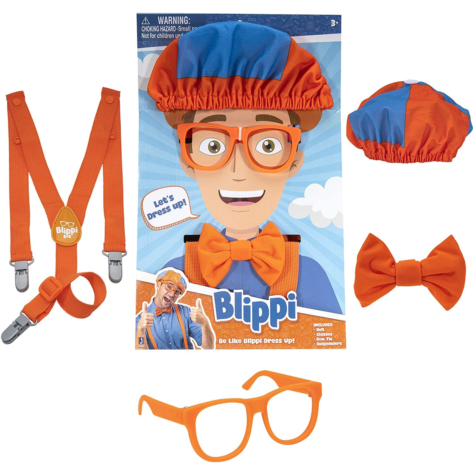 Be Like Blippi Dress up Role Imaginary Costume Roleplay Play Set Hat Glasses 3 for sale online 