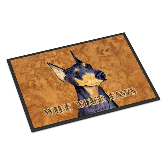 Black and Tan Doberman Wipe your Paws Door Mat