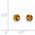 thumbnail image 2 of Boucles d'Oreilles Clous Citrine en Or Blanc 14K 5mm, 2 of 2