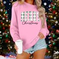thumbnail image 2 of Women Merry Christmas Sweatshirts Plaid Letter Print Crewneck Tunic Tops Long Sleeve Xmas Holiday Party Pullover, 2 of 4