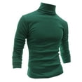 thumbnail image 1 of INSPIRE CHIC Chandails pour Hommes, Chandail à Col Roulé, Manches Longues, Extensible, Coupe Ajustée, Hauts 46 Vert Foncé, 1 of 7