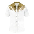 thumbnail image 4 of CONZONE Mens Buttons Down Shirts Short Sleeve Shirts for Men Trendy Western Cowboy Graphic Lapel Soft Lightweight Tops, 4 of 4