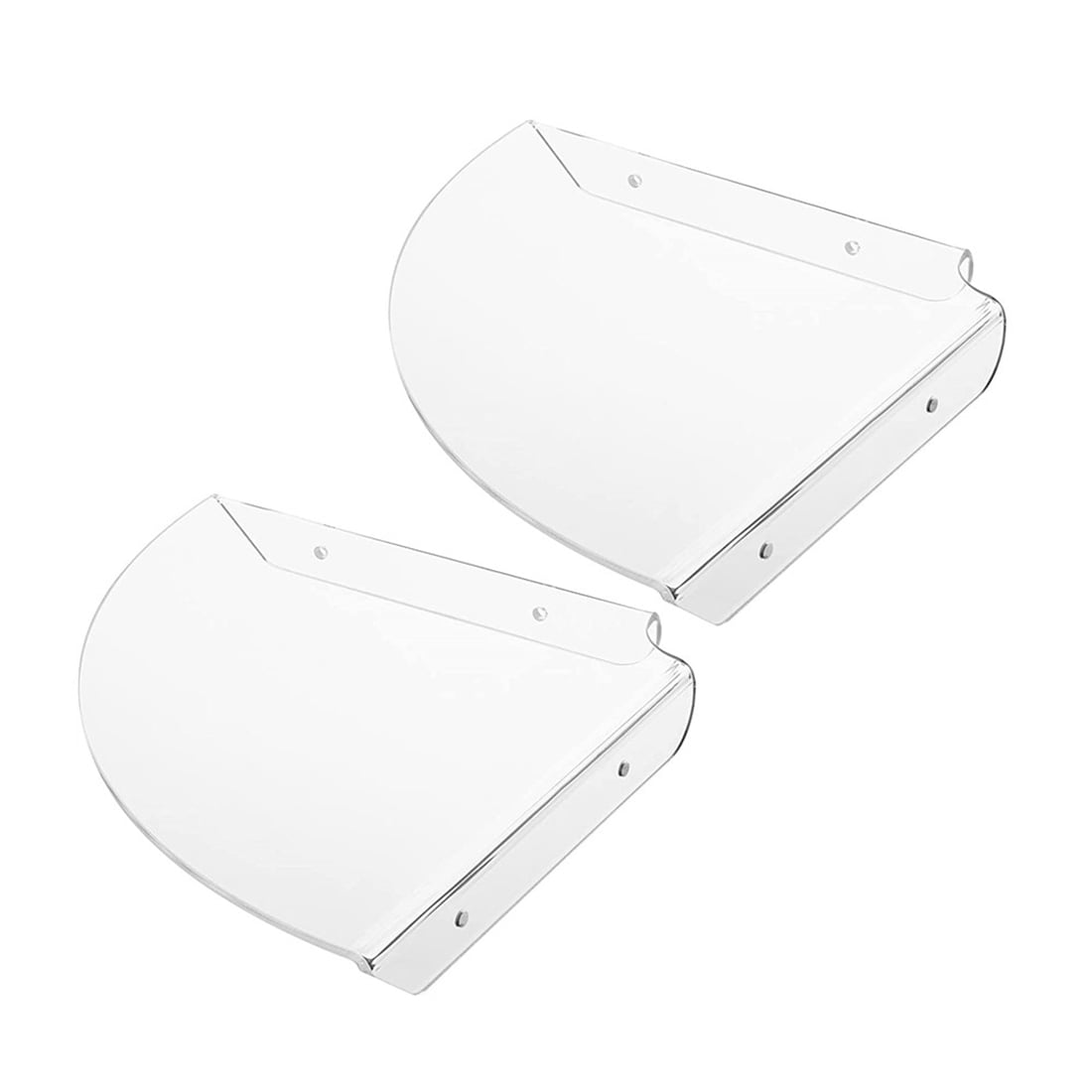 2 Pcs Acrylic Wall Mount Floating Corner Shelves Quarter Shower Shelf