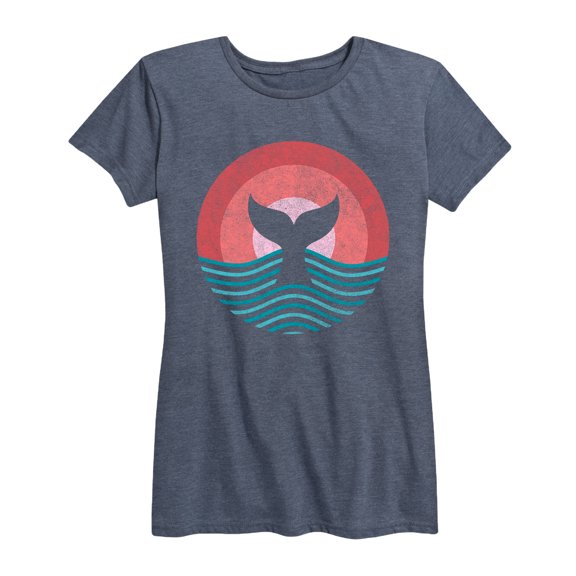 Instant Message - Circle Whale Tail Short Sleeve Graphic T-Shirt