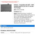 thumbnail image 2 of Radiator - Compatible with 2007 - 2009 Hyundai Santa Fe 3.3L V6 2.7L V6 with Tow Package 2008, 2 of 2
