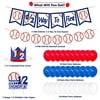 Baseball Half Birthday Party Decorations Kit Sports Theme Half Way to First Banner Happy 1/2 Birthday Cake Topper Crown Hat Party Balloons for Baseball 6 Months Baby Backdrop Photo Props Bab