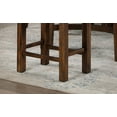 thumbnail image 2 of Rustic Oak Set of 2pcs Counter Height Stools Dining Room Furniture Beige Fabric Cushion Seat Solid wood, 2 of 4