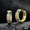 thumbnail image 2 of 925 Sterling Silver Colored High Carbon Diamond Hoop Earrings, Fine Jewelry for Women Gift, 2 of 6