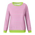 thumbnail image 4 of Sweaters For Women Oversized Striped Crewneck Long Sleeve Loose Fit Casual Comfy Hoodless Sweatshirt L Womens Sweaters, 4 of 5