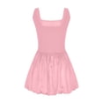 thumbnail image 4 of Women's Dress 2024 Summer Casual Bubble Mini Dress Y2K Square Neck Sleeveless Sundresses for Women Solid Color Swing Tank Party Mini Dresses Sundress for Dancing/Sport/Daily, 4 of 5
