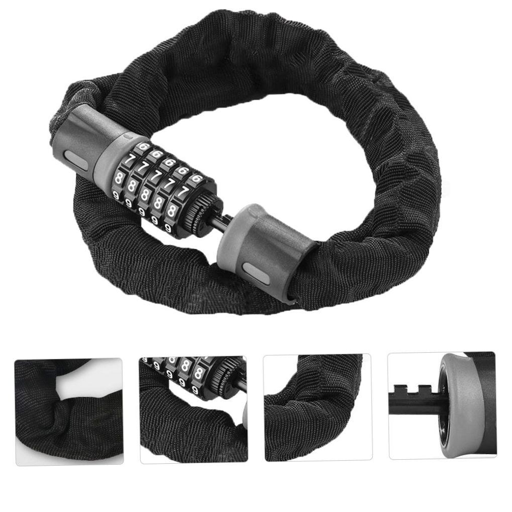 UPOUART 5-Digit Combination Bike Lock with Heavy-Duty Alloy Steel Chain and Protective Coating for Enhanced Security
