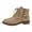 Khaki, variant on Women's Lace up Chunky Heel Ankle Boots Suede Round Toe Side Zipper with Bead Tassel Casual Dressy Short Riding Booties