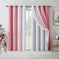 thumbnail image 7 of Junvictex Sheer Curtains 90% Blackout Energy Efficient Pink Ombre for Bedroom,52"Wx84"L,4 Panels, 7 of 7