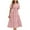 Pink, variant on IROINNID Wedding Guest Dresses for Women Evening Night Formal Fall Dress Summer Short Sleeve Round Neck Solid Color Pleated Dress Trendy A-Line Dress,White