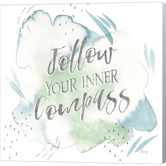 Wonderful World VI Blue Green by Laura Marshall, Canvas Wall Art, 12W x 12H
