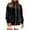 Black, variant on Women's Velour Sweatshirts for Women Full Zip Up Jacket with Side Pockets Long Sleeve High Neck Outerwear Soft Warm Velour Jacket Fall Winter Warm Coats Athletic Workout Outfits Gold S
