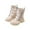 Beige, variant on Leather Boots for Girls Heart Buckle Decor Mid-Calf Boots Toddlers Kids Solid Non-Slip Sole High Top Boots
