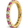 thumbnail image 5 of 14K Yellow Gold Lab Grown Diamond Si1/Si2 G H I & Cr Pink Sapp Eternity Band (Size 7) Made In India et0048-cps-070-7ylg, 5 of 5