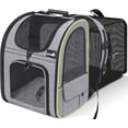 thumbnail image 1 of Mochila transportadora de mascotas Pecute expandible para gatos y perros de 17 libras, 1 of 9